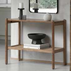 Captiva Acacia Wood Console Table Round In Natural - UK