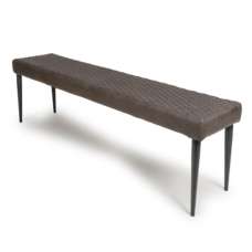 Caribou Fabric Dining Bench With Metal Legs In Grey - UK