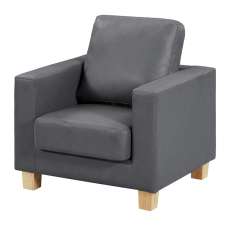 Caridad PU Leather 1 Seater Sofa In Grey - UK