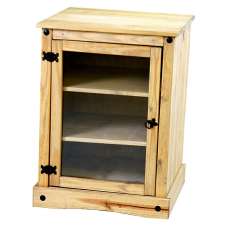 Carlen Wooden HIFI Unit With 1 Door In Distressed Oak - UK