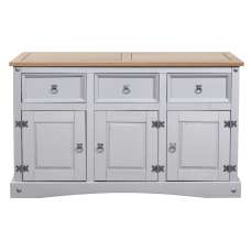 Carlen Wooden Sideboard With 3 Doors 3 Drawers In Grey Oak - UK