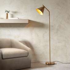 Carlisle Metal Floor Lamp In Brushed Antique Brass - UK