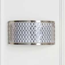 Carlisle Metal Wall Light In Satin Nickel - UK