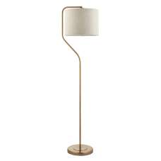 Carlton Fabric Floor Lamp In Brushed Aged Brass - UK