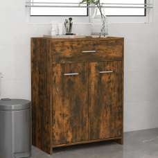 Carlton Wooden Bathroom Cabinet With 2 Doors In Smoked Oak - UK