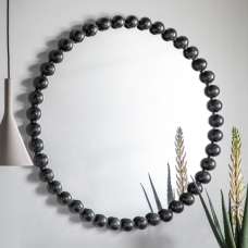 Carmel Round Portrait Wall Mirror In Black Frame - UK
