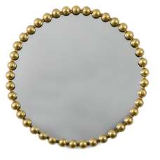Carmel Round Portrait Wall Mirror In Gold Frame - UK