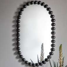Carmel Rounded Rectangle Portrait Wall Mirror In Black Frame - UK