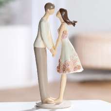 Carnation Synthetic Resin Dancing Couple Sculpture In Cream And Pink - UK
