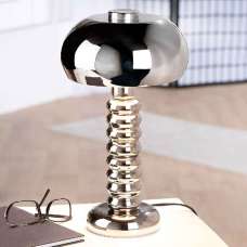 Carnation Iron Mushroom Table lamp In Shiny Silver - UK