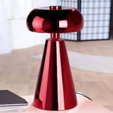 Carnation Iron Mushroom Table lamp In Shiny Red - UK