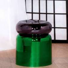 Carnation Iron Side Table In Shiny Green - UK