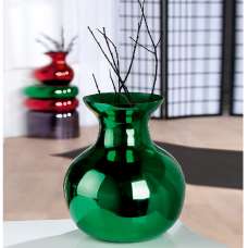 Carnation Iron Vase In Shiny Green - UK
