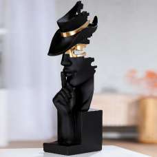 Carnation Secret Keeper Synthetic Resin Sculpture in Black and Gold - UK