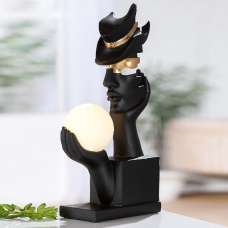 Carnation Silence Art Synthetic Resin Table Lamp in Black and Gold - UK