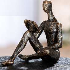 Carnation Synthetic Resin Reading Person Sculpture In Antique - UK