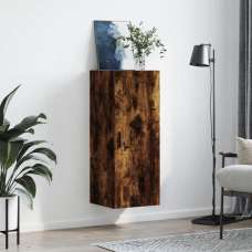 Carrara Wooden Wall Mounted Storage Cabinet In Smoked Oak - UK
