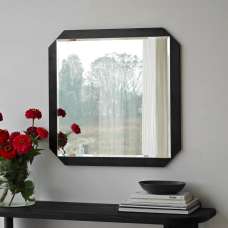 Carre Glass Wall Mirror with Black Wooden Frame - UK