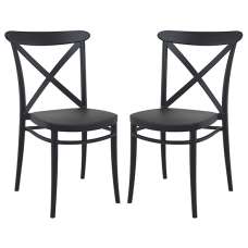 Carson Black Polypropylene And Glass Fiber Dining Chairs In Pair - UK
