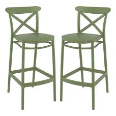 Carson Green Polypropylene And Glass Fiber Bar Chairs In Pair - UK