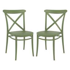 Carson Green Polypropylene And Glass Fiber Dining Chairs In Pair - UK