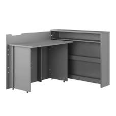 Carson Left Convertible Wooden Laptop Desk In Matt Grey - UK