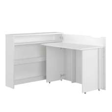 Carson Right Convertible High Gloss Laptop Desk In White - UK