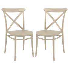 Carson Taupe Polypropylene And Glass Fiber Dining Chairs In Pair - UK