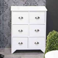 Carthage Wooden Chest Of 6 Drawers In White - UK