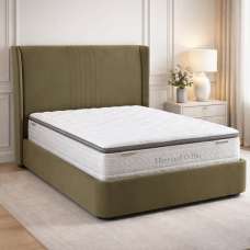 Carvelli Velvet Ottoman Storage Double Bed In Green - UK