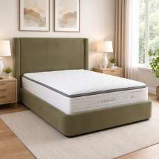 Carvelli Velvet Ottoman Storage Super King Size Bed In Green - UK
