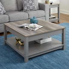 Cameron Wooden Coffee Table In Grey And Oak - UK