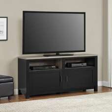 Cameron Wooden TV Stand In Black And Oak - UK
