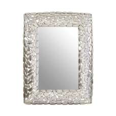 Casa Pebble Design Wall Mirror In Nickel Metal Frame - UK