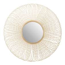 Casa Round Wall Mirror In Gold Twisted Wired Frame - UK