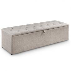 Rahela Contemporary Chenille Fabric Blanket Box In Mink - UK