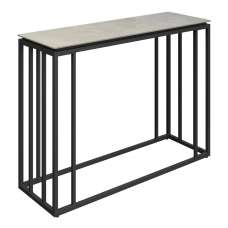 Casper Ceramic Console Table With Gunmetal Grey Frame In Grey - UK