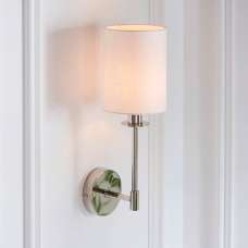 Casper Modern Cylinder Shade Wall Light In Bright Nickel - UK