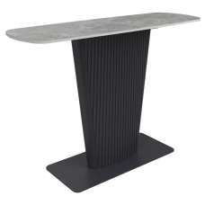Castle Ceramic Console Table With Grey Wooden Base In Light Grey - UK