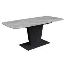 Castle Large Ceramic Extending Dining Table In Light Grey - UK