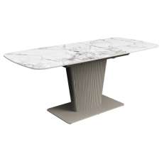 Castle Large Ceramic Extending Dining Table In White - UK