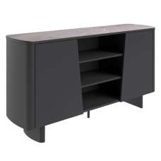 Castle Light Grey Ceramic Top Sideboard With Grey Wooden Base - UK