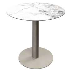 Castle Round Ceramic Top Bistro Table in White - UK