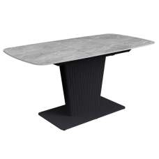 Castle Small Ceramic Extending Dining Table In Light Grey - UK