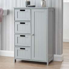 Catford Wooden Bathroom Storage Cabinet With 1 Door In Grey - UK
