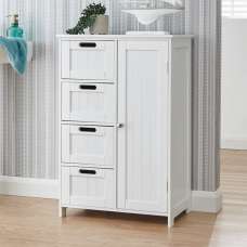 Catford Wooden Bathroom Storage Cabinet With 1 Door In White - UK