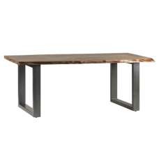 Catila Live Edge Large Wooden Dining Table In Oak - UK