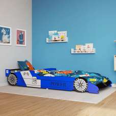 Catoosa Wooden Children Race Car Bed In Blue - UK