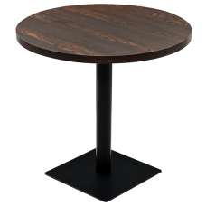 Causer Round Wooden Bistro Table In Dark Ash - UK