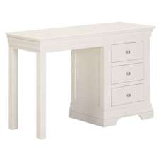 Cavara Wooden Dressing Table With 3 Drawers In Ivory - UK